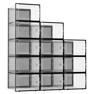 XL Shoe Boxes, Pack of 12 Shoe Storage Organizers, Stackable